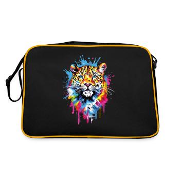 Wild Tiger Big Cat Tiger Head - Retro Bag - black/gold - Back