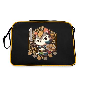 Play Controller Gaming Gamer Samurai Cat - Retro Bag - black/gold - Back