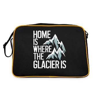 Island Souvenir: Home Is Where The Glacier Is - Retro Tasche - Schwarz/Gold - Hinten
