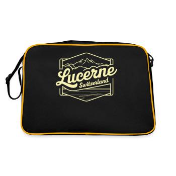 Lucerne Souvenir Suisse Montagnes Motif - Sac Retro - noir/or - Dos