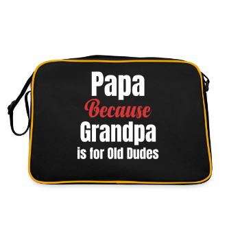 "dad, because grandpa is for old guys, humor, - Retro Bag - black/gold - Back