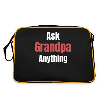 Ask Grandpa anything funny, humor, - Retro Bag - black/gold - Back