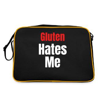 gluten hates me cereals celiac disease allergy - Retro Bag - black/gold - Back