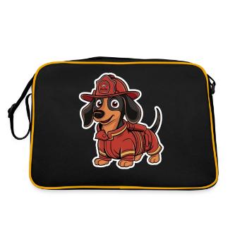 Déguisement de pompier teckel - Drôle de teckel - Sac Retro - noir/or - Dos