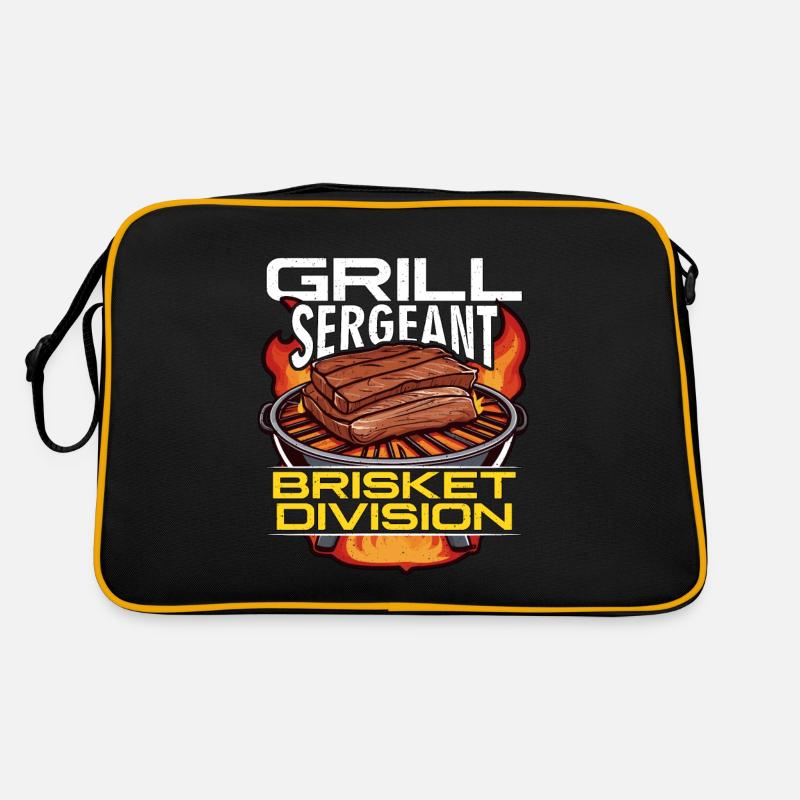 Brisket Barbeque Grill Sergeant Brisket Grilling Retro Bag