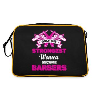 Nur Die Stärksten Frauen Werden - Retro Tasche - Schwarz/Gold - Hinten