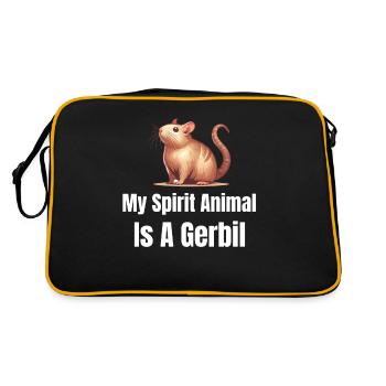 My power animal is a gerbil, a - Retro Bag - black/gold - Back