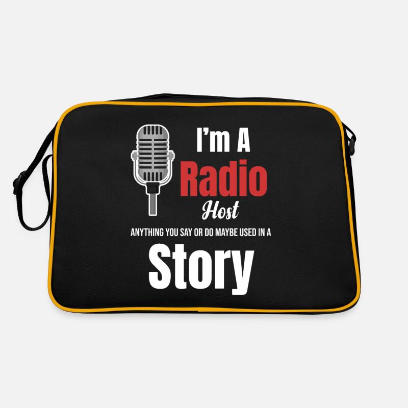 Ich Bin Radiomoderator. Alles, Was Sie Sagen Oder - Retro Tasche - Schwarz/Gold