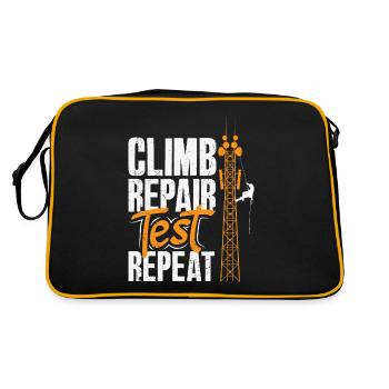 Tower Climber Technician Tower Worker - Retro Bag - black/gold - Back