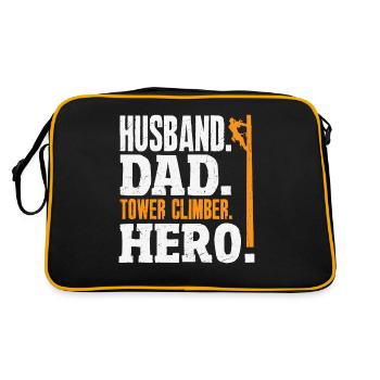 Tower Climber Technician Tower Worker - Retro Bag - black/gold - Back