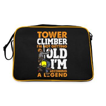 Tower Climber Technician Tower Worker - Retro Bag - black/gold - Back