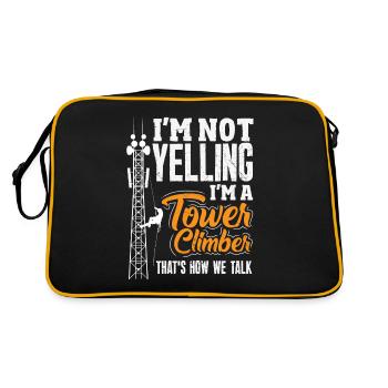 Tower Climber Technician Tower Worker - Retro Bag - black/gold - Back