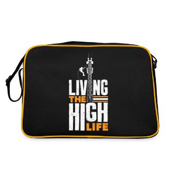 Tower Climber Technician Tower Worker - Retro Bag - black/gold - Back