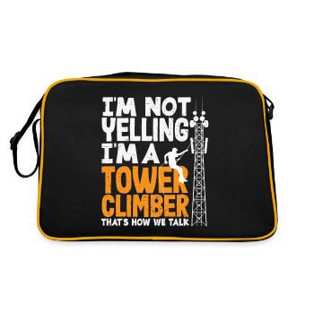 Tower Climber Technician Tower Worker - Retro Bag - black/gold - Back