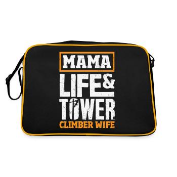 Tower Climber Technician Tower Worker - Retro Bag - black/gold - Back