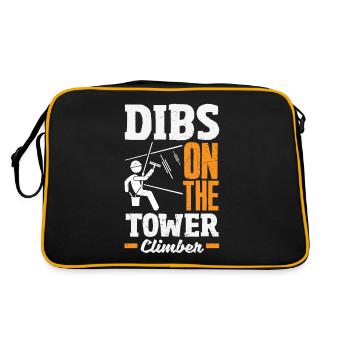 Tower Climber Technician Tower Worker - Retro Bag - black/gold - Back