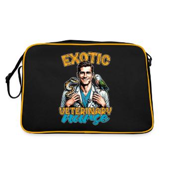 Exotic Veterinary Nurse Animal Lover Vet Nurse - Retro Tasche - Schwarz/Gold - Hinten
