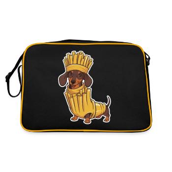 Teckel En Frites Français Déguisements - Déguisement Humoristique - Sac Retro - noir/or - Dos