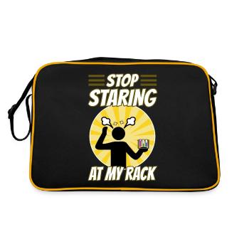 Stop Staring At My Rack - Retro Bag - black/gold - Back