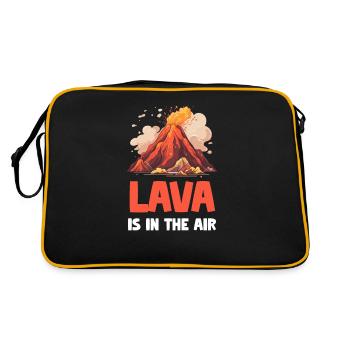 Lava Liegt In Der Luft Vulkanologe - Retro Tasche - Schwarz/Gold - Hinten