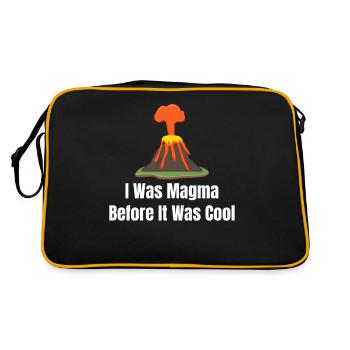 Ich War Magma, Bevor Es Cool War. Vulkanologe Und - Retro Tasche - Schwarz/Gold - Hinten