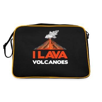 I Lavavulkane Vulkanologe Geologie - Retro Tasche - Schwarz/Gold - Hinten