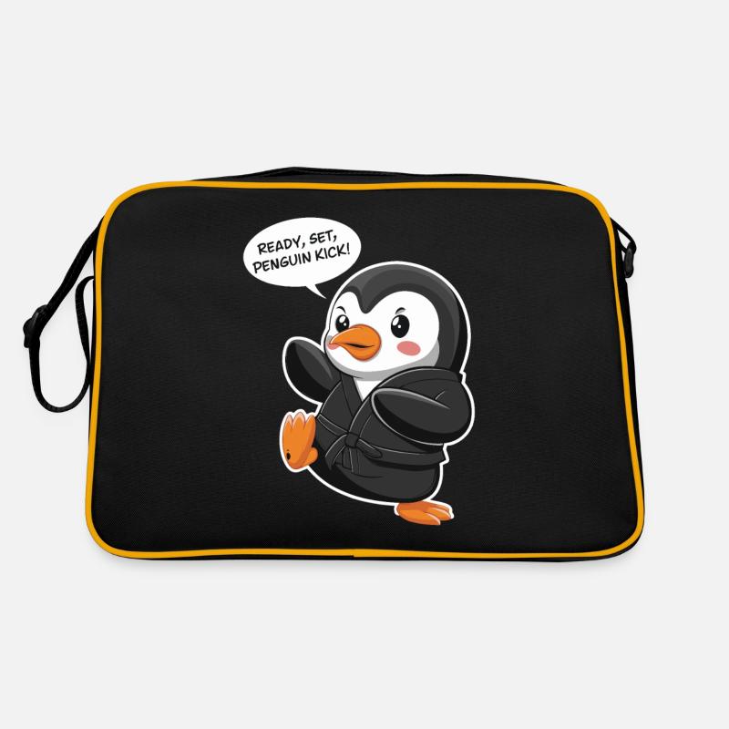 À vos marques, prêts, coup de pied de pingouin ! Pingouin mignon Sac Retro
