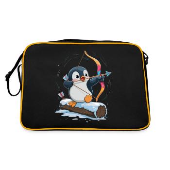 Pingouin avec arc dans l’aventure de neige - Sac Retro - noir/or - Dos