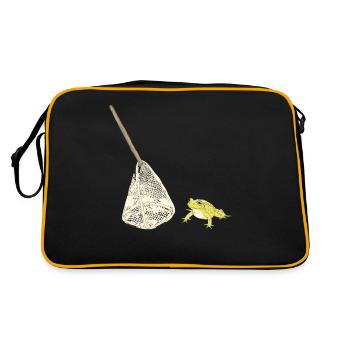 Frogs Catch Frog Hunter Frog Catcher - Retro Bag - black/gold - Back