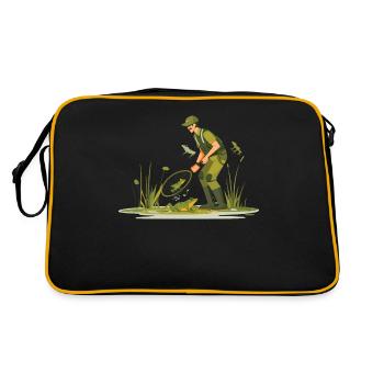 Frogs Catch Frog Hunter Frog Catcher - Retro Bag - black/gold - Back