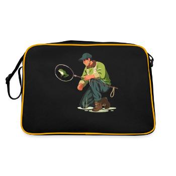 Frogs Catch Frog Hunter Frog Catcher - Retro Bag - black/gold - Back