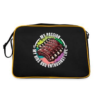 Ribs Barbecue My Passion My Smoked Ribs Grilling - Retro Bag - black/gold - Back