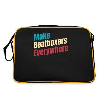 Machen Sie Überall Beatboxer, Schlagzeuger, - Retro Tasche - Schwarz/Gold - Hinten
