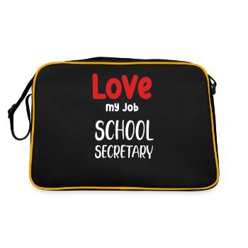 "I love my job" School Secretary Assistant - Retro Bag - black/gold - Back