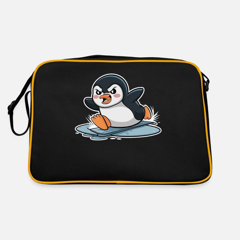 pingouin en colère courant sur la glace Sac Retro