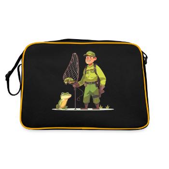 Frogs Catch Frog Hunter Frog Catcher - Retro Bag - black/gold - Back