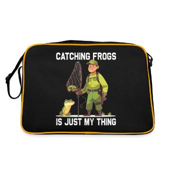 Frogs Catch Frog Hunter Frog Catcher - Retro Bag - black/gold - Back