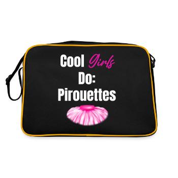 Cool Girls Do Pirouettes Ballet Girl Théâtre - Sac Retro - noir/or - Dos