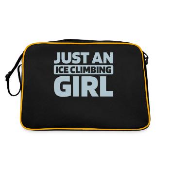 Eisklettern Just An Ice Climbing Girl - Retro Tasche - Schwarz/Gold - Hinten