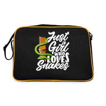 Snakes Snake Breeder Woman Girl - Retro Bag - black/gold - Back
