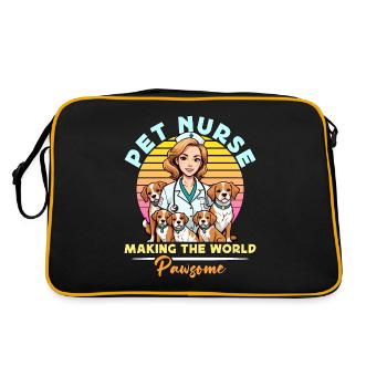 Infirmière vétérinaire Infirmière pour animaux de compagnie Faisant Amoureux des animaux - Sac Retro - noir/or - Dos