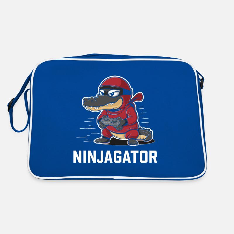 Ninja Alligator Gamer Fun Gaming Reptile Graphic Retro Bag