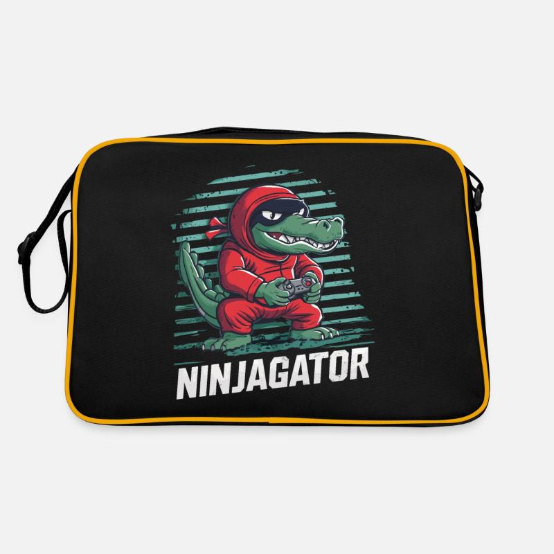 Ninja Alligator Gamer Fun Gaming Reptile Graphique Sac Retro