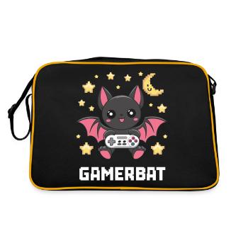 Cute Gaming Bat Gamebat for Bat Lovers - Retro Tasche - Schwarz/Gold - Hinten