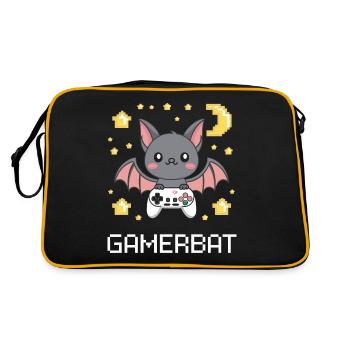 Cute Gaming Bat Gamebat for Bat Lovers - Retro Tasche - Schwarz/Gold - Hinten