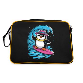 Surf Pingouin Vagues Aventure Fun - Sac Retro - noir/or - Dos