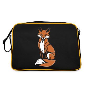 Fox Artistic Design in Brown and White - Retro Bag - black/gold - Back