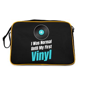"J’étais normal jusqu’à mon premier vinyle antique rustique - Sac Retro - noir/or - Dos