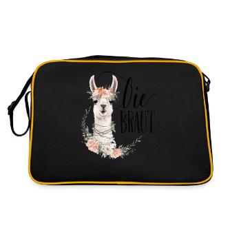 Mariée Mariée À Être Lama Alpaga Fiançailles Enterrement De Vie De Garçon - Sac Retro - noir/or - Dos