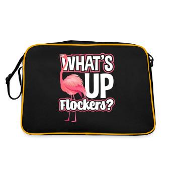Flamingo Pink Bird - Retro Bag - black/gold - Back